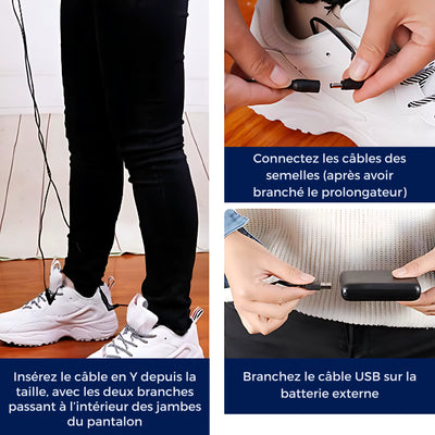 ThermoSemelles | Semelles Chauffantes Réglables avec Contrôle de Température - Pour Temps Froid et Pieds Froids